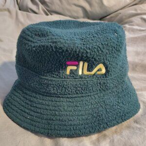 fila green fuzzy bucket hat